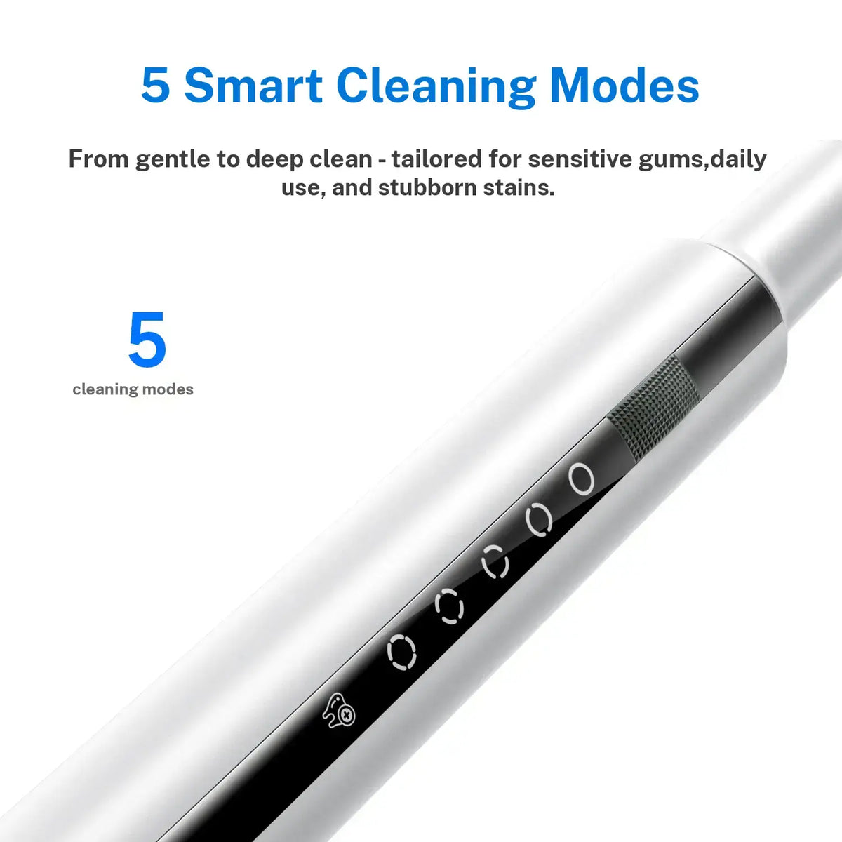 Cordless Teeth Cleaner Plaque Remover - Rechargeable Electronic Toothbrushes Teeth Cleaning Machine, 5 Modes, 4 Heads, USB-C UV Light, IPX6 Waterproof, 3H Charge, 90-Day Battery, LED Light, Adjustable for Home/Travel