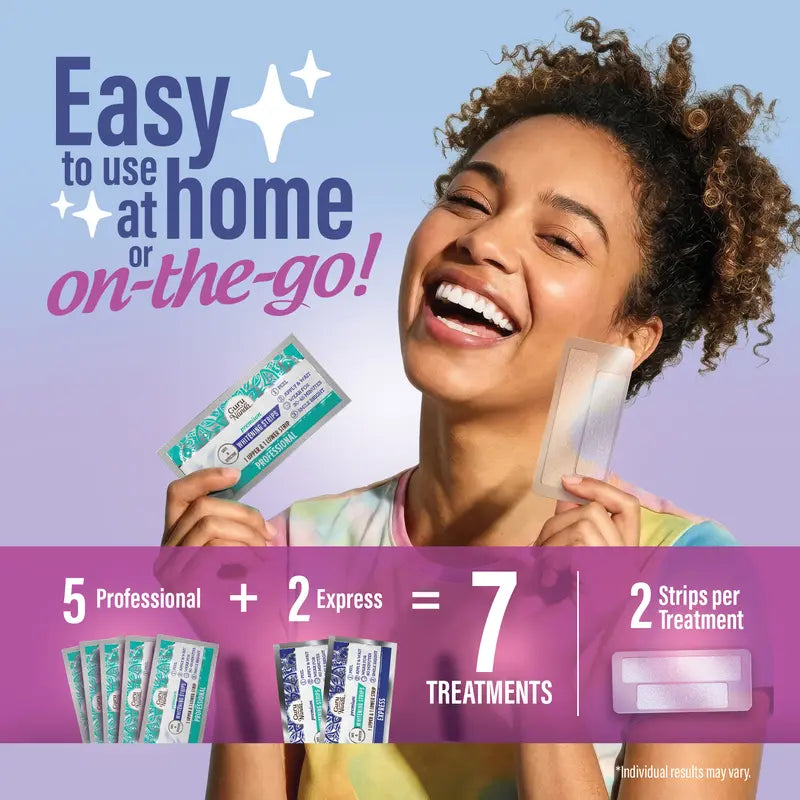 Whitening Strips, 7-day treatment (7 Packets - 2 Strips per pack) - Non-Slip, Dry Strip Technology