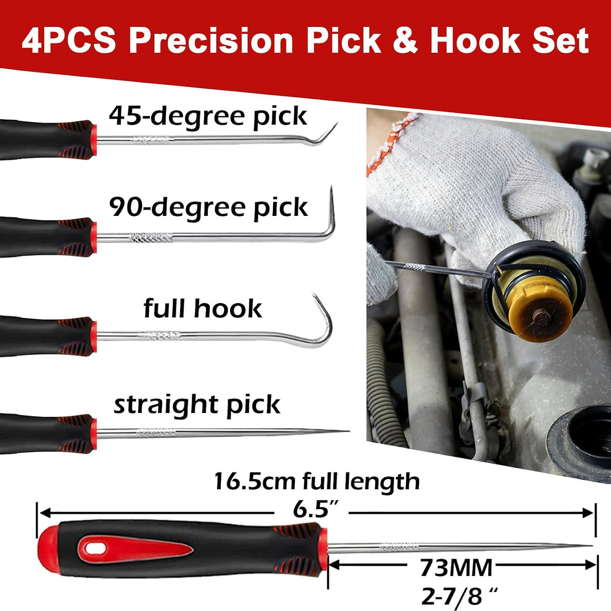 24Pcs Trim Removal Tool Set with Pick & Clip Removal Tool - Red