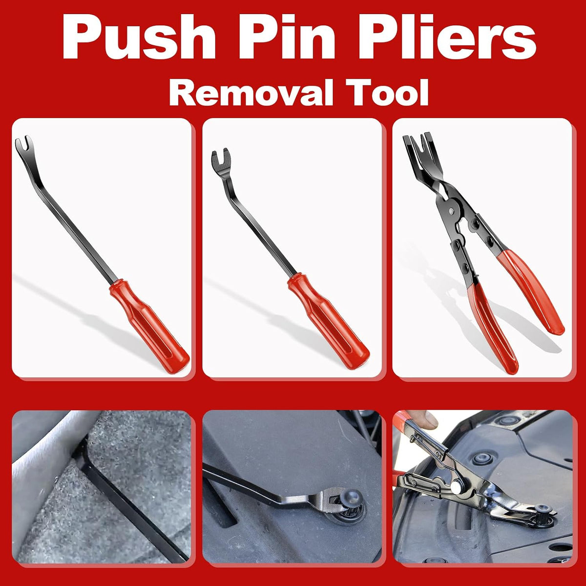 24Pcs Trim Removal Tool Set with Pick & Clip Removal Tool - Red