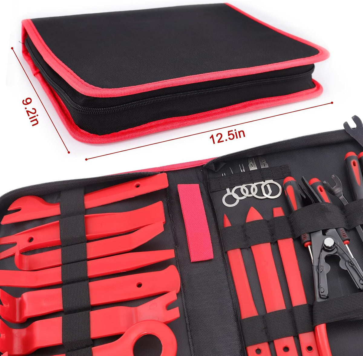 24Pcs Trim Removal Tool Set with Pick & Clip Removal Tool - Red