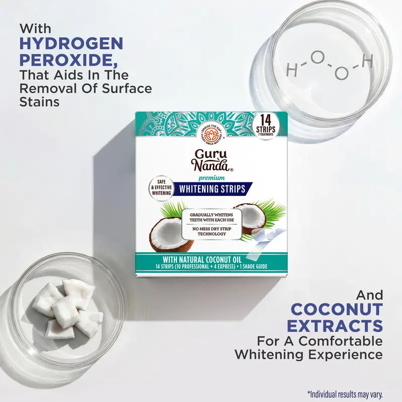 Whitening Strips, 7-day treatment (7 Packets - 2 Strips per pack) - Non-Slip, Dry Strip Technology